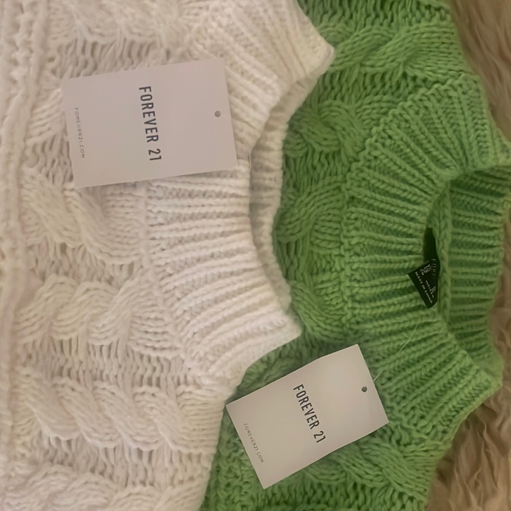 NWT Forever 21 Apple Green or Bright White $12 per or $20/both